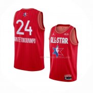 Maillot All Star 2020 Milwaukee Bucks Giannis Antetokounmpo NO 24 Rouge