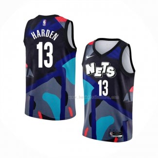 Maillot Brooklyn Nets James Harden NO 13 Ville 2023-24 Noir