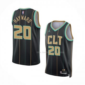 Maillot Charlotte Hornets Gordon Hayward NO 20 Ville 2022-23 Noir