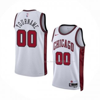 Maillot Chicago Bulls Personnalise Ville 2022-23 Blanc