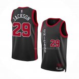 Maillot Chicago Bulls Quenton Jackson NO 29 Ville 2023-24 Noir