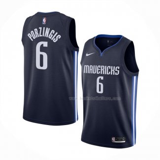 Maillot Dallas Mavericks Kristaps Porzingis NO 6 Statement 2019-20 Bleu