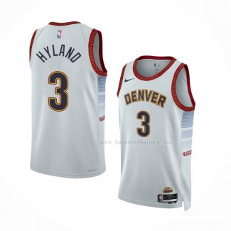 Maillot Denver Nuggets Nahshon Hyland NO 3 Ville 2022-23 Blanc