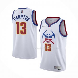 Maillot Denver Nuggets R.j. Hampton NO 13 Earned 2020-21 Blanc