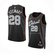 Maillot Detroit Pistons Isaiah Stewart NO 28 Ville 2023-24 Noir