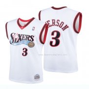 Maillot Enfant Philadelphia 76ers Allen Iverson NO 3 Mitchell & Ness 2000 Blanc