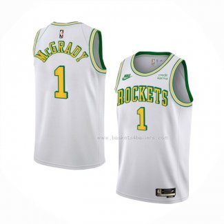 Maillot Houston Rockets Tracy McGrady NO 1 Classic 2022-23 Blanc