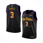 Maillot Los Angeles Lakers Anthony Davis NO 3 Ville 2019-20 Noir