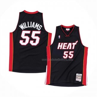 Maillot Miami Heat Jason Williams NO 55 Hardwood Classics Throwback Noir