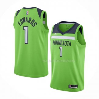 Maillot Minnesota Timberwolves Anthony Edwards NO 1 Statement 2020-21 Vert