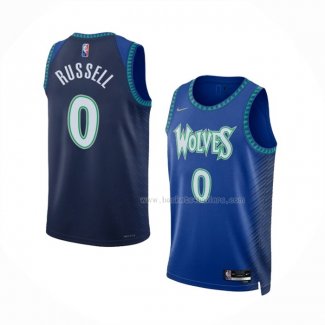 Maillot Minnesota Timberwolves D'angelo Russell NO 0 Ville 2021-22 Bleu