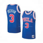 Maillot Philadelphia 76ers Allen Iverson NO 3 Mitchell & Ness 1996-97 Bleu