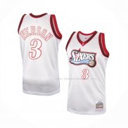 Maillot Philadelphia 76ers Allen Iverson NO 3 Mitchell & Ness 1997-98 Blanc