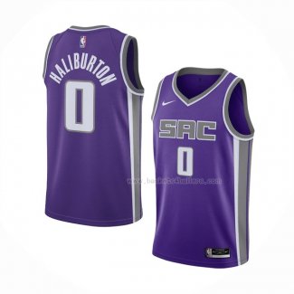 Maillot Sacramento Kings Tyrese Haliburton NO 0 Icon 2020-21 Noir