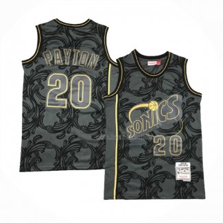 Maillot Seattle Supersonics Gary Payton NO 20 Historic Retro Noir