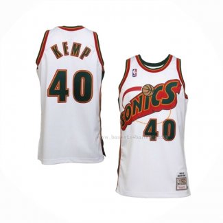 Maillot Seattle Supersonics Shawn Kemp NO 40 Historic Retro Blanc