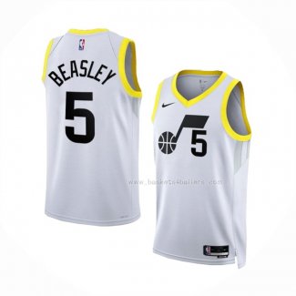 Maillot Utah Jazz Malik Beasley NO 5 Association 2022-23 Blanc